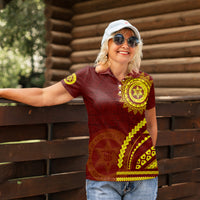 Tonga High School Women Polo Shirt Ngatu and Polynesian Pattern