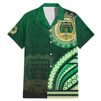 Saineha High School Family Matching Mermaid Dress and Hawaiian Shirt Ngatu and Polynesian Pattern LT03 Dad's Shirt - Short Sleeve Green - Polynesian Pride