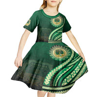 Saineha High School Kid Short Sleeve Dress Ngatu and Polynesian Pattern LT03 - Polynesian Pride