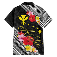 Aloha Hawaii Hibiscus and Plumeria Flowers Family Matching Puletasi and Hawaiian Shirt Kanaka Maoli Tattoo Polynesian Pattern LT03 - Polynesian Pride