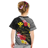 Aloha Hawaii Hibiscus and Plumeria Flowers Kid T Shirt Kanaka Maoli Tattoo Polynesian Pattern LT03 - Polynesian Pride