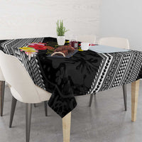 Aloha Hawaii Hibiscus and Plumeria Flowers Tablecloth Kanaka Maoli Tattoo Polynesian Pattern