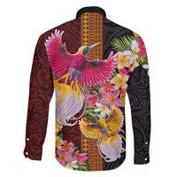 Papua New Guinea Birds and Frangipani Family Matching Mermaid Dress and Hawaiian Shirt Melanesian Art Tattoos LT03 - Polynesian Pride