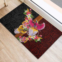 Papua New Guinea Birds and Frangipani Rubber Doormat Melanesian Art Tattoos - Polynesian Pride