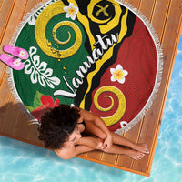 Melanesian Vanuatu Tribal Boar Tusk Beach Blanket Tropical Plants and Namele Motifs - Polynesian Pride