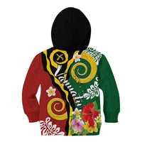 Melanesian Vanuatu Tribal Boar Tusk Kid Hoodie Tropical Plants and Namele Motifs - Polynesian Pride