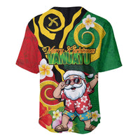Vanuatu Christmas Baseball Jersey Funny Santa with Namele and Boar Tusk Tribal - Polynesian Pride