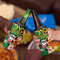 Vanuatu Christmas 4 in 1 Can Cooler Tumbler Funny Santa with Namele and Boar Tusk Tribal - Polynesian Pride