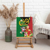 Vanuatu Christmas Canvas Wall Art Funny Santa with Namele and Boar Tusk Tribal - Polynesian Pride