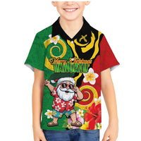 Vanuatu Christmas Family Matching Mermaid Dress and Hawaiian Shirt Funny Santa with Namele and Boar Tusk Tribal - Polynesian Pride