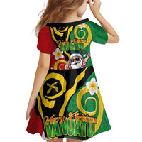 Vanuatu Christmas Family Matching Off Shoulder Short Dress and Hawaiian Shirt Funny Santa with Namele and Boar Tusk Tribal - Polynesian Pride