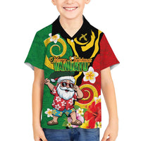 Vanuatu Christmas Hawaiian Shirt Funny Santa with Namele and Boar Tusk Tribal - Polynesian Pride