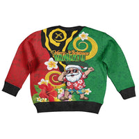 Vanuatu Christmas Kid Ugly Christmas Sweater Funny Santa with Namele and Boar Tusk Tribal - Polynesian Pride
