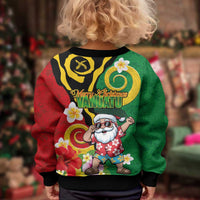 Vanuatu Christmas Kid Ugly Christmas Sweater Funny Santa with Namele and Boar Tusk Tribal - Polynesian Pride