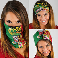 Vanuatu Christmas Neck Gaiter Funny Santa with Namele and Boar Tusk Tribal - Polynesian Pride