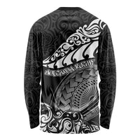 New Zealand Rugby Long Sleeve Shirt Maori Warrior Rugby Silver Fern Tribal Pattern LT03 - Polynesian Pride