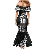 Custom New Zealand Rugby Mermaid Dress Maori Warrior Rugby Silver Fern Tribal Pattern LT03 - Polynesian Pride
