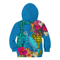 Polynesian Kid Hoodie The Turtle Jung Flower with Maori Pattern Ethnic Style LT03 - Polynesian Pride