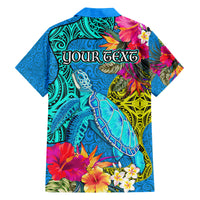 custom-polynesian-family-matching-short-sleeve-bodycon-dress-and-hawaiian-shirt-the-turtle-jung-flower-with-maori-pattern-ethnic-style
