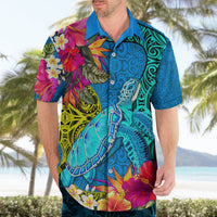 Custom Polynesian Hawaiian Shirt The Turtle Jung Flower with Maori Pattern Ethnic Style LT03 - Polynesian Pride