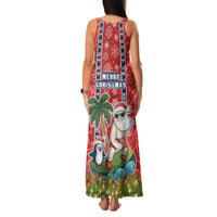 Hawaii Christmas Family Matching Tank Maxi Dress and Hawaiian Shirt The Santa Surfing Hawaii Xmas Style LT03 - Polynesian Pride