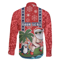 Custom Hawaii Christmas Family Matching Mermaid Dress and Hawaiian Shirt The Santa Surfing Hawaii Xmas Style LT03 - Polynesian Pride