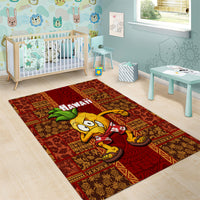 Hawaii Area Rug Aloha Funny Pineapple Mix Kakau Hawaiian Tribal LT03 - Polynesian Pride