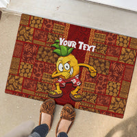 Custom Hawaii Rubber Doormat Aloha Funny Pineapple Mix Kakau Hawaiian Tribal LT03 - Polynesian Pride