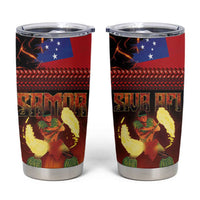 Samoan Siva Afi Tumbler Cup Tribal Performers of Samoan Fire Knife Dancing LT03 Black - Polynesian Pride