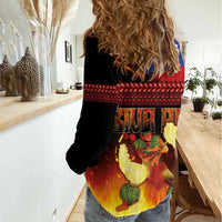 Samoan Siva Afi Women Casual Shirt Tribal Performers of Samoan Fire Knife Dancing