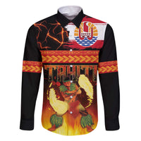 Tahitian Siva Afi Family Matching Off The Shoulder Long Sleeve Dress and Hawaiian Shirt Tribal Performers of Tahitian Fire Knife Dancing