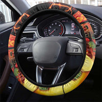 Tahitian Siva Afi Steering Wheel Cover Tribal Performers of Tahitian Fire Knife Dancing LT03 - Polynesian Pride