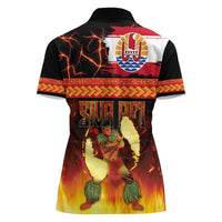 Tahitian Siva Afi Women Polo Shirt Tribal Performers of Tahitian Fire Knife Dancing