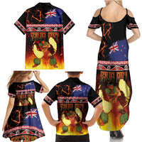 Aotearoa Siva Afi Family Matching Summer Maxi Dress and Hawaiian Shirt Tribal Performers of Aotearoa Fire Knife Dancing LT03 - Polynesian Pride