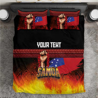 Personalised Samoan Spirit - Samoa Tribal Heritage Bedding Set LT03 Black - Polynesian Pride