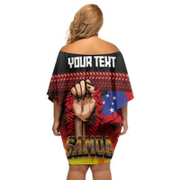 Personalised Samoan Spirit - Samoa Tribal Heritage Family Matching Off Shoulder Short Dress and Hawaiian Shirt