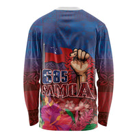 Proud of Samoa Long Sleeve Shirt Ula Nifo with Samoa 685 and Hibiscus Tapa Tribal Pattern