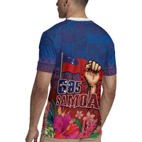 Proud of Samoa Rugby Jersey Ula Nifo with Samoa 685 and Hibiscus Tapa Tribal Pattern
