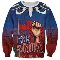 Proud of Samoa Sweatshirt Ula Nifo with Samoa 685 and Hibiscus Tapa Tribal Pattern