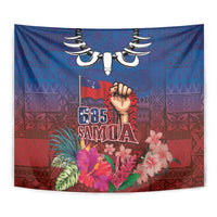 Proud of Samoa Tapestry Ula Nifo with Samoa 685 and Hibiscus Tapa Tribal Pattern