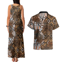 Fiji Masi Tapa Tribal Couples Matching Tank Maxi Dress and Hawaiian Shirt Old Hibiscus Vintage Style LT03 - Polynesian Pride