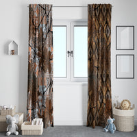 Fiji Masi Tapa Tribal Window Curtain Old Hibiscus Vintage Style LT03 - Polynesian Pride