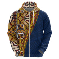 Samoan Siapo Zip Hoodie Tatau Pattern Half Style LT03 - Polynesian Pride