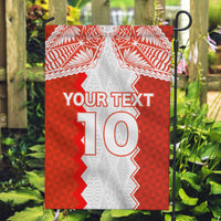 Custom Tonga Rugby Garden Flag Ikale Tahi Ngatu Tribal Pattern LT03 Garden Flag Orange - Polynesian Pride