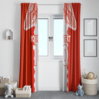 Custom Tonga Rugby Window Curtain Ikale Tahi Ngatu Tribal Pattern LT03 - Polynesian Pride