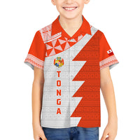 Custom Tonga Rugby Family Matching Puletasi and Hawaiian Shirt Ikale Tahi Ngatu Tribal Pattern Half Style LT03
