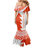 Custom Tonga Rugby Mermaid Dress Ikale Tahi Ngatu Tribal Pattern Half Style LT03 - Polynesian Pride