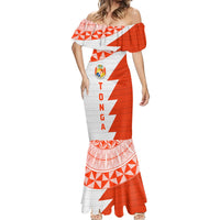 Custom Tonga Rugby Mermaid Dress Ikale Tahi Ngatu Tribal Pattern Half Style LT03 - Polynesian Pride