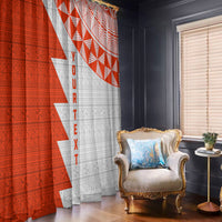 Custom Tonga Rugby Window Curtain Ikale Tahi Ngatu Tribal Pattern Half Style LT03 - Polynesian Pride