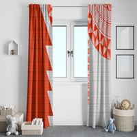 Custom Tonga Rugby Window Curtain Ikale Tahi Ngatu Tribal Pattern Half Style LT03 - Polynesian Pride